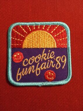 Cookie Fun Fair 1989 Girl Scout embroidered patch applique